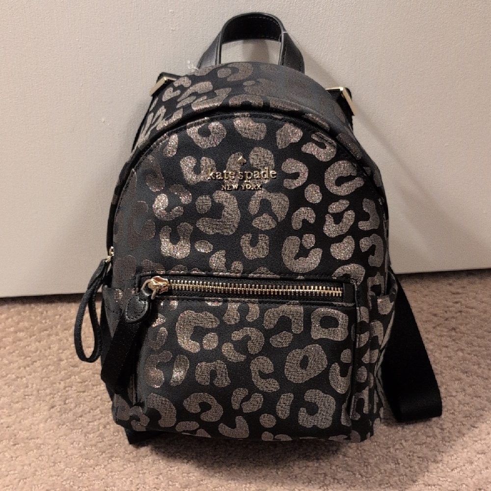 Kate Spade Metallic Leopard Print Mini Backpack NWT Limited Edition - Picture 2 of 9